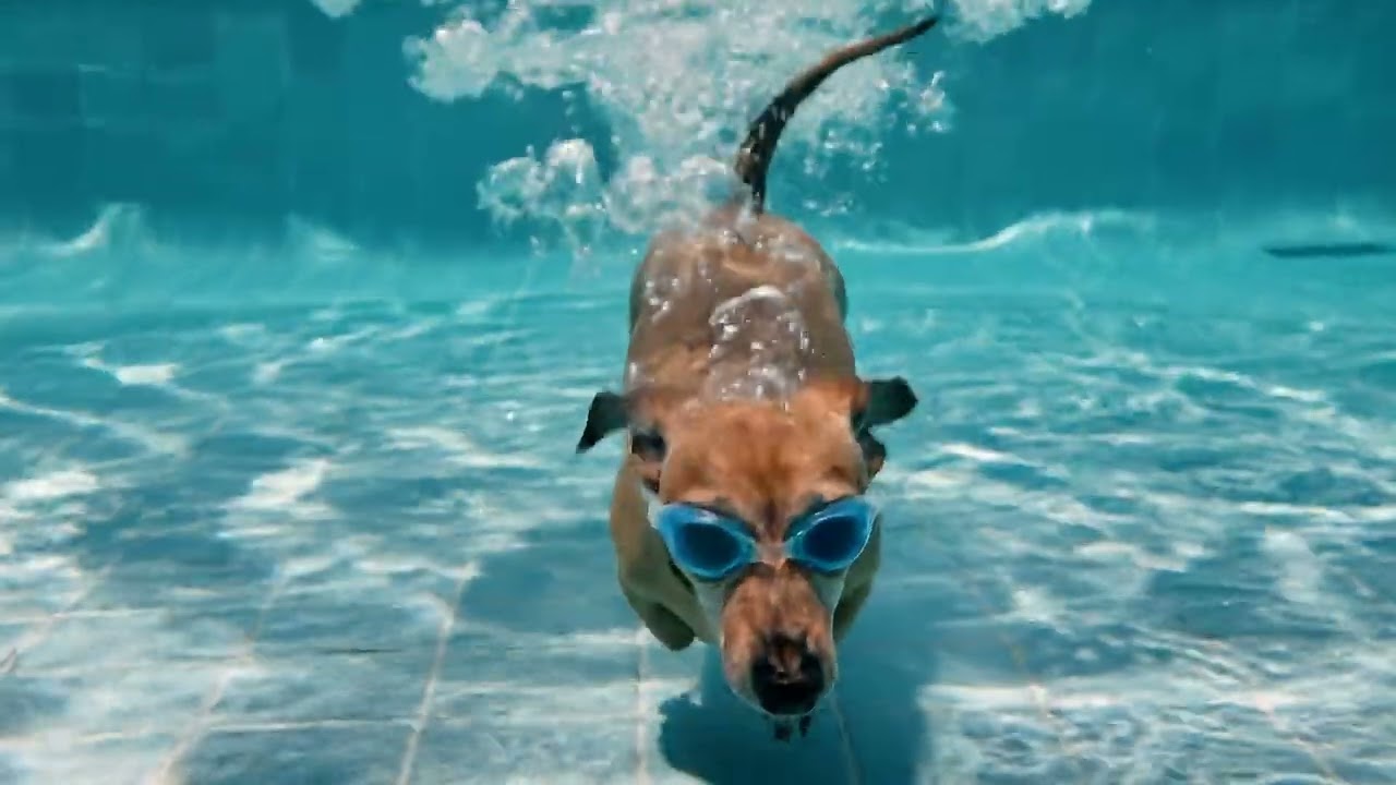 Veo 2 demo | Swimming dog