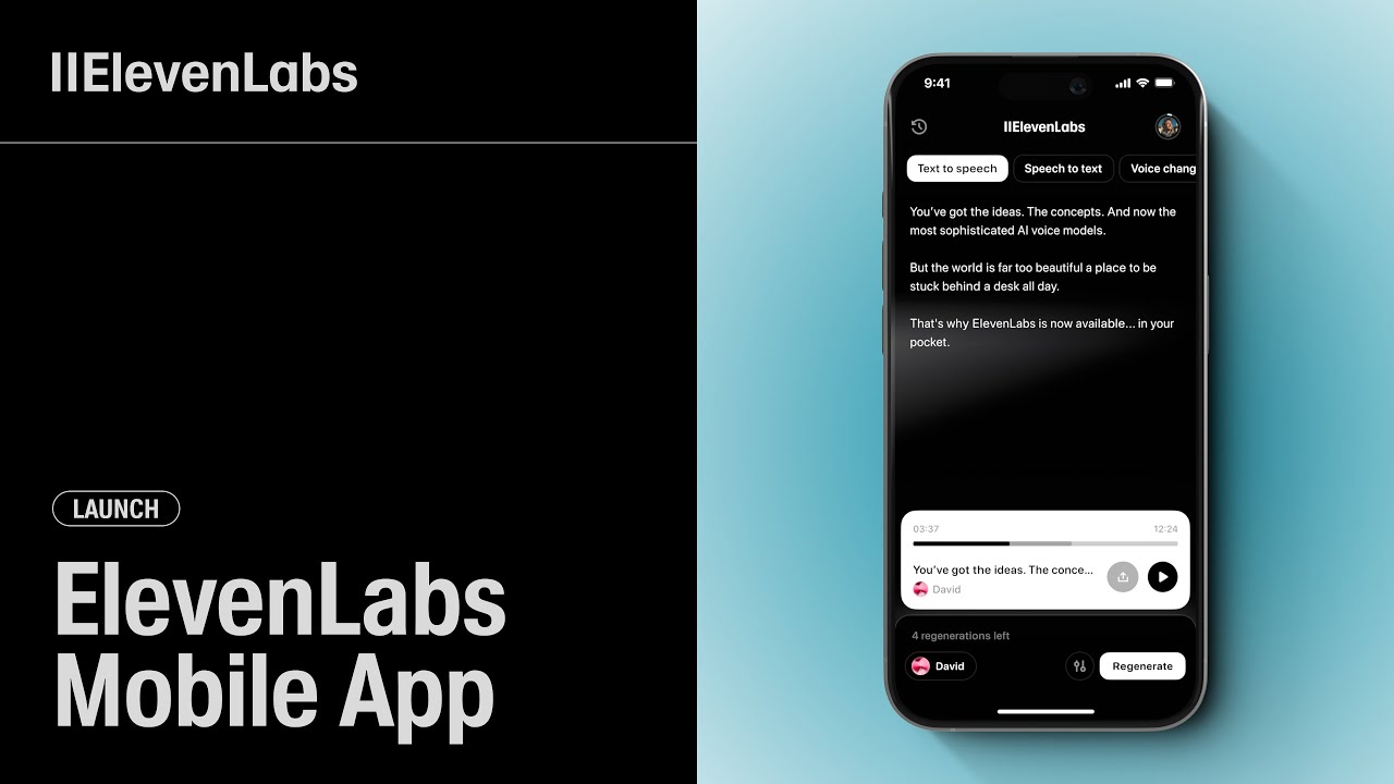 ElevenLabs App - Create voiceovers anywhere