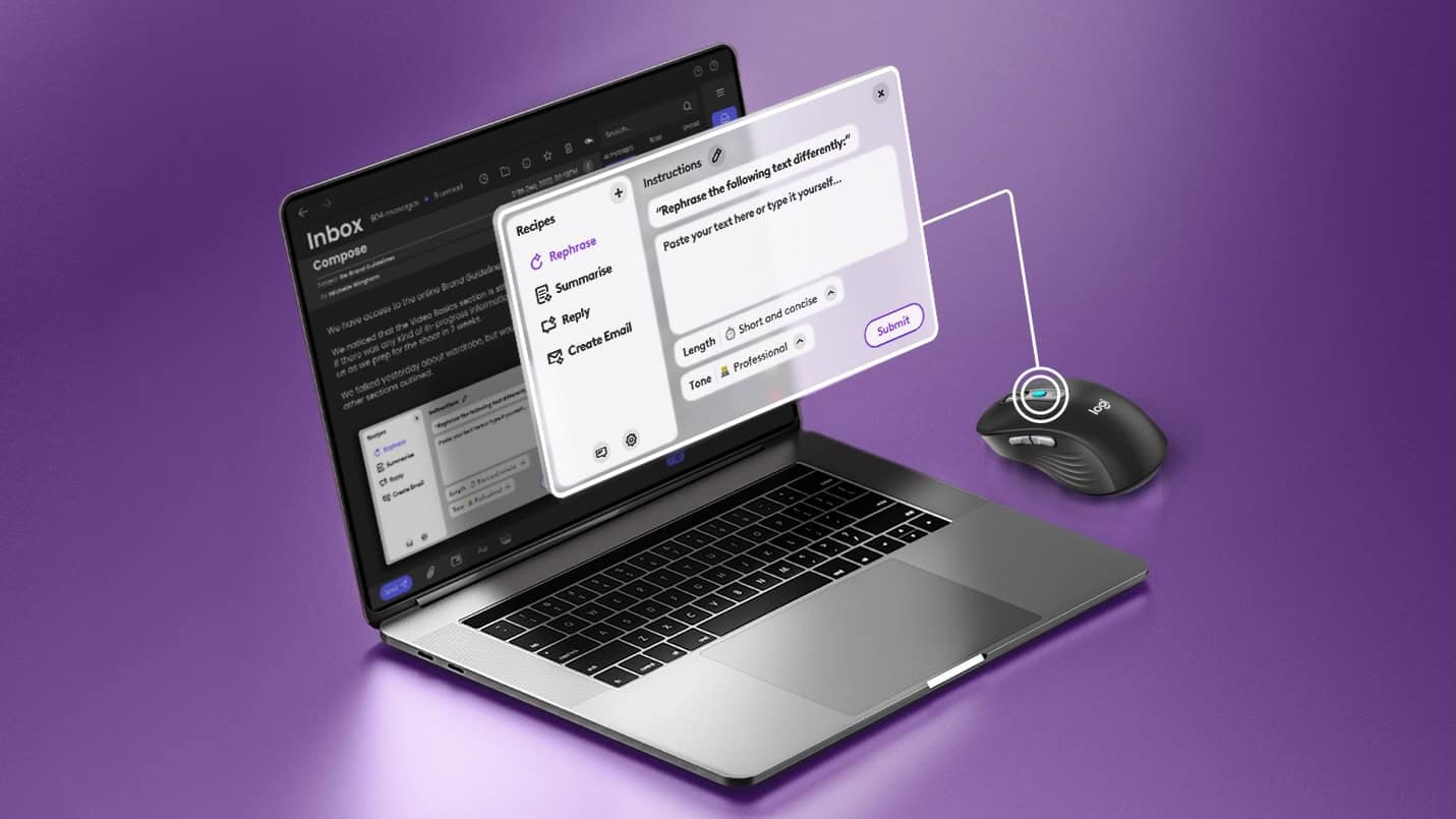 ロジクール、新たなAIボタンを搭載した「Signature AI Edition Mouse」と、独自のAIプロンプトビルダーアプリをリリース