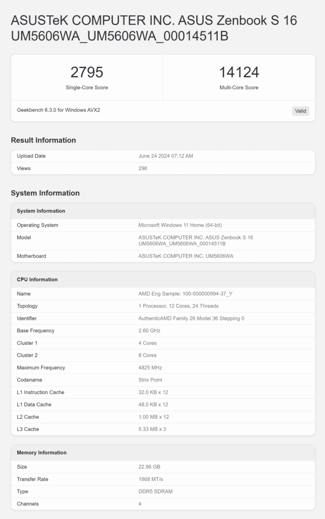 FireShot Capture 176 ASUSTeK COMPUTER INC. ASUS Zenbook S 16 UM5606WA UM5606WA 00014511B browser.geekbench.com