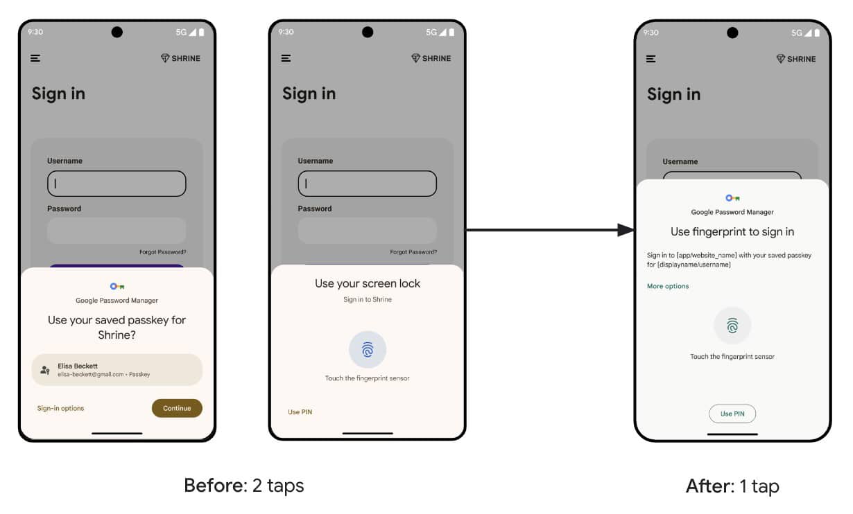 passkey step change android 15