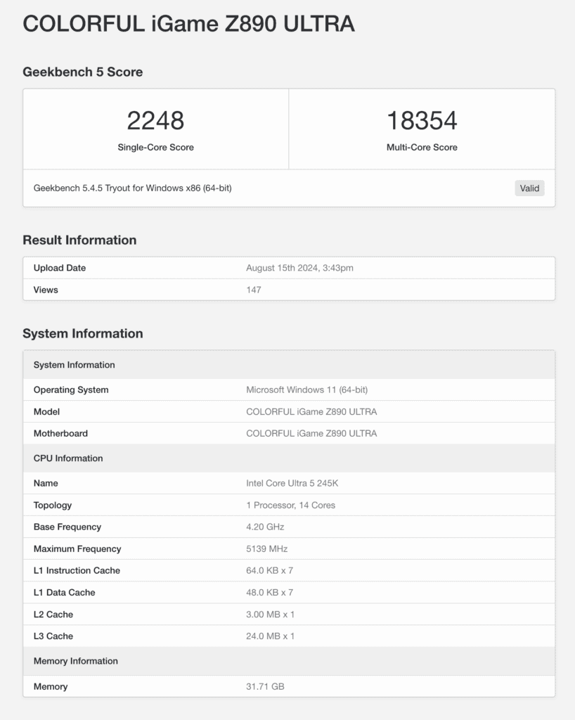 FireShot Capture 140 COLORFUL iGame Z890 ULTRA Geekbench browser.geekbench.com