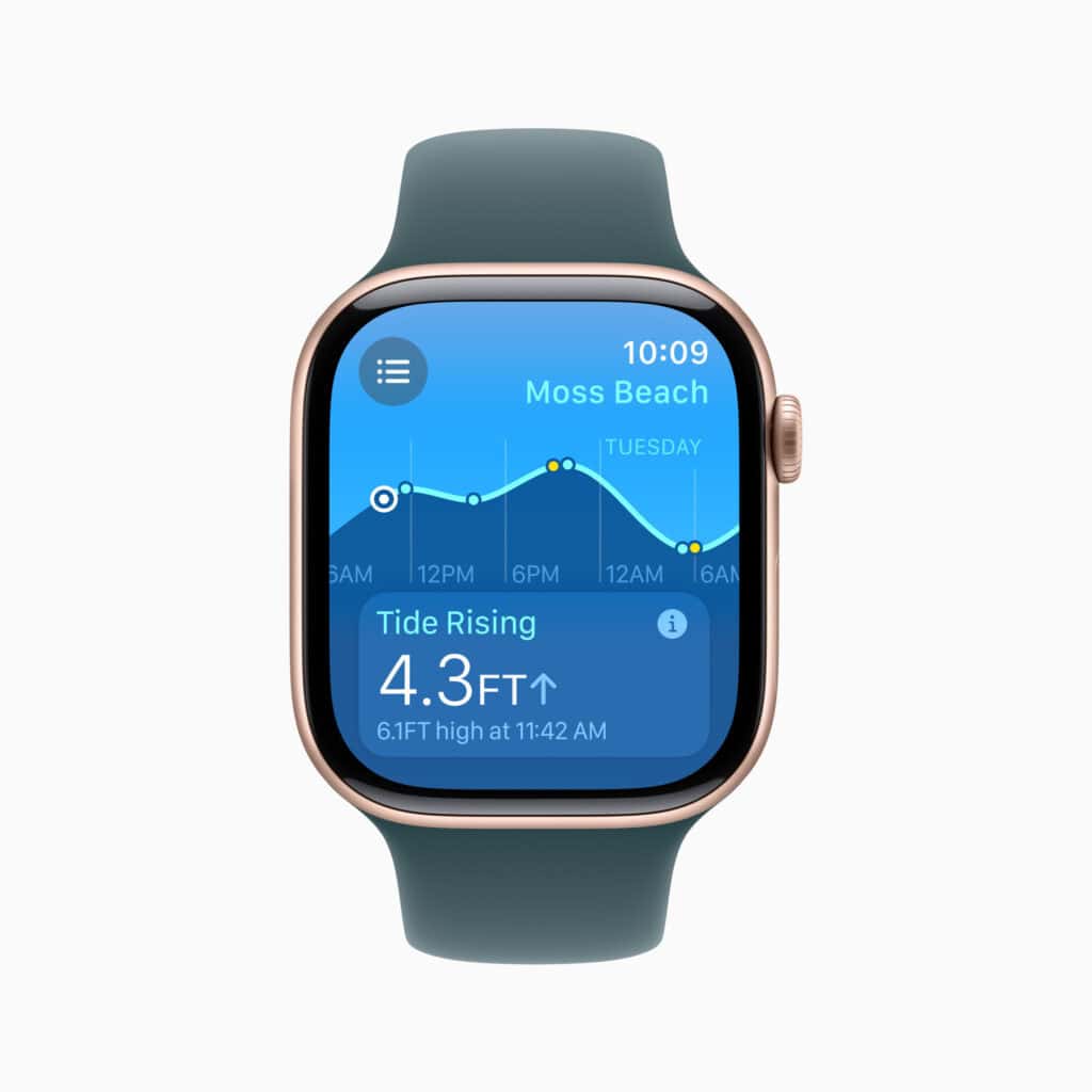 Apple Watch Series 10 Tides app information 240909