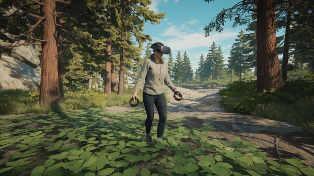 a photo of a virtual reality vr experience in the nature