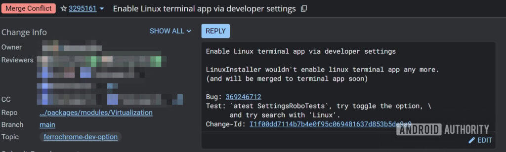 AOSP patch to add Terminal app to developer options