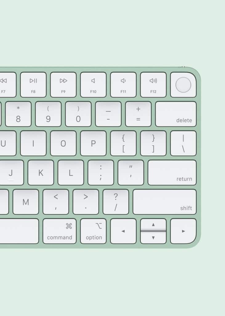 Apple iMac M4 green Magic Keyboard