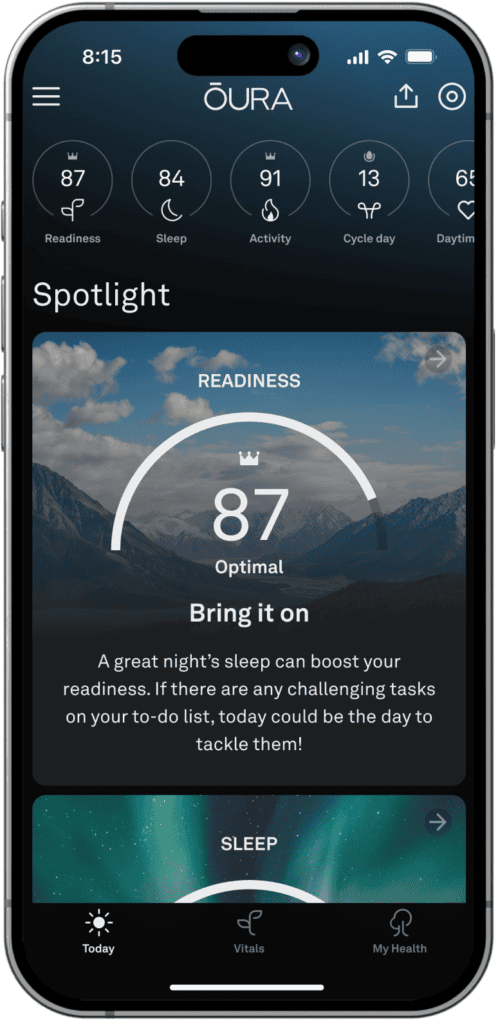 Oura App Today