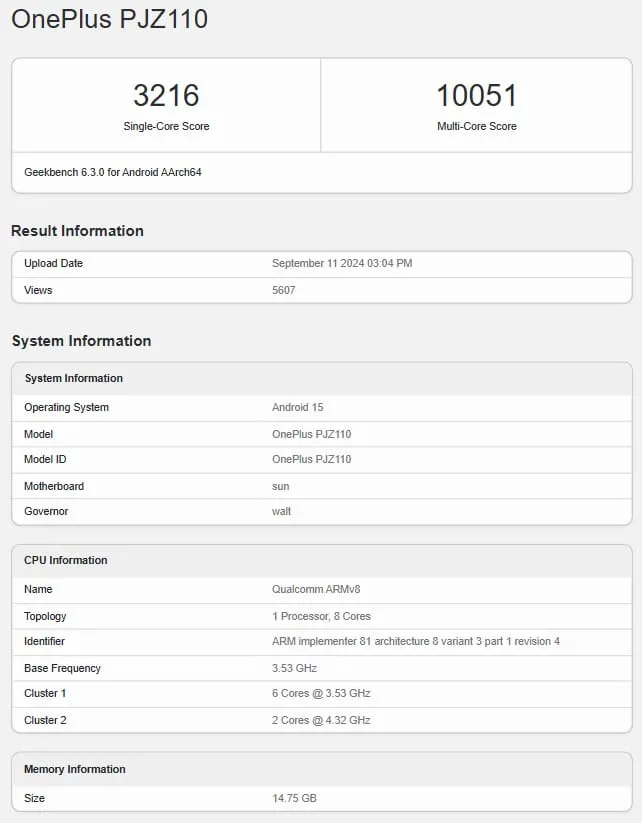 geekbench snapdragon 8 elite