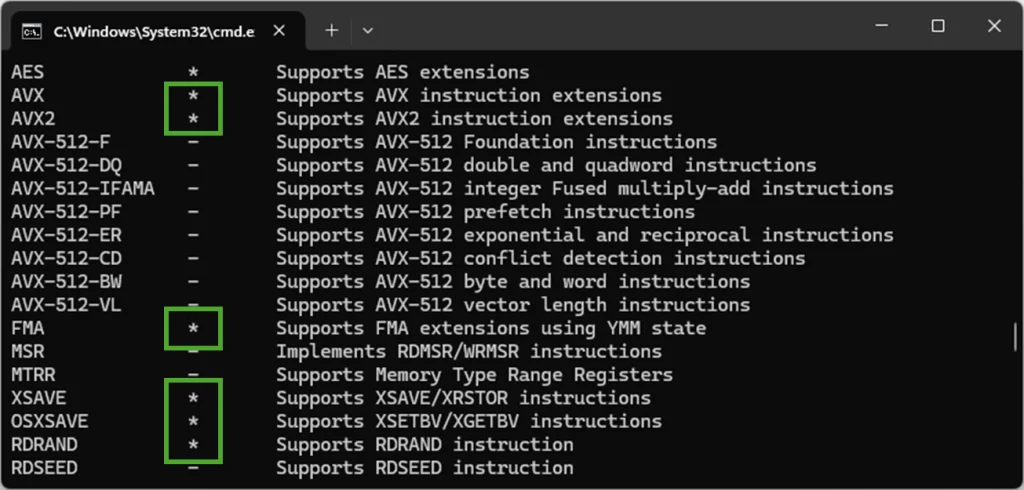 Coreinfo64 output