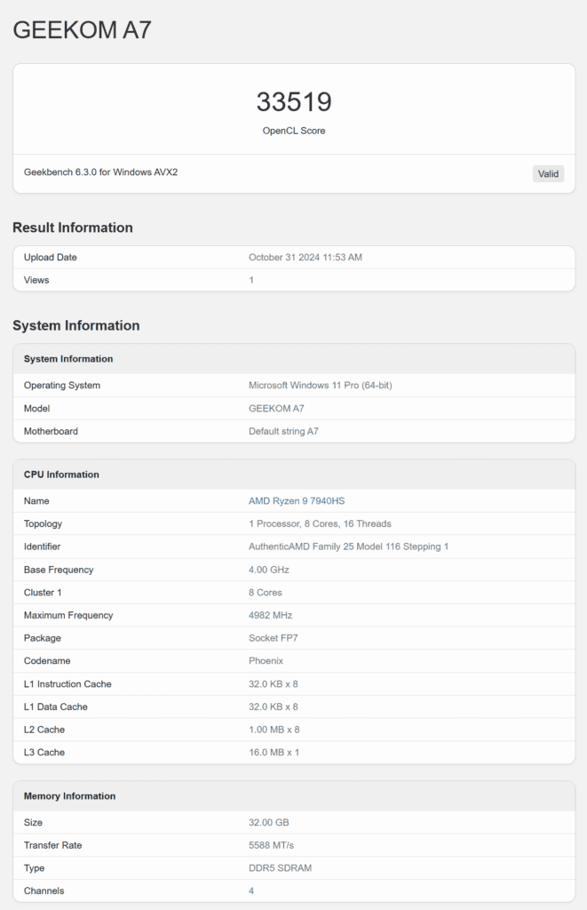 geekom a7 geekbench gpu 1