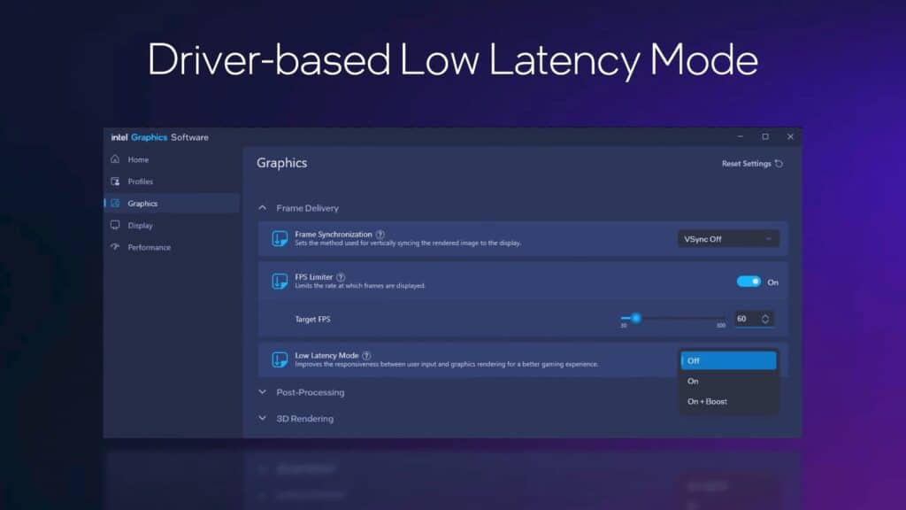 driver based low latency mode