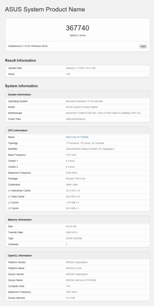 rtx 5090 opencl