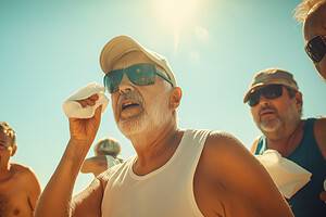 A_group_of_middle-aged_men_and_women_hot-warm-day