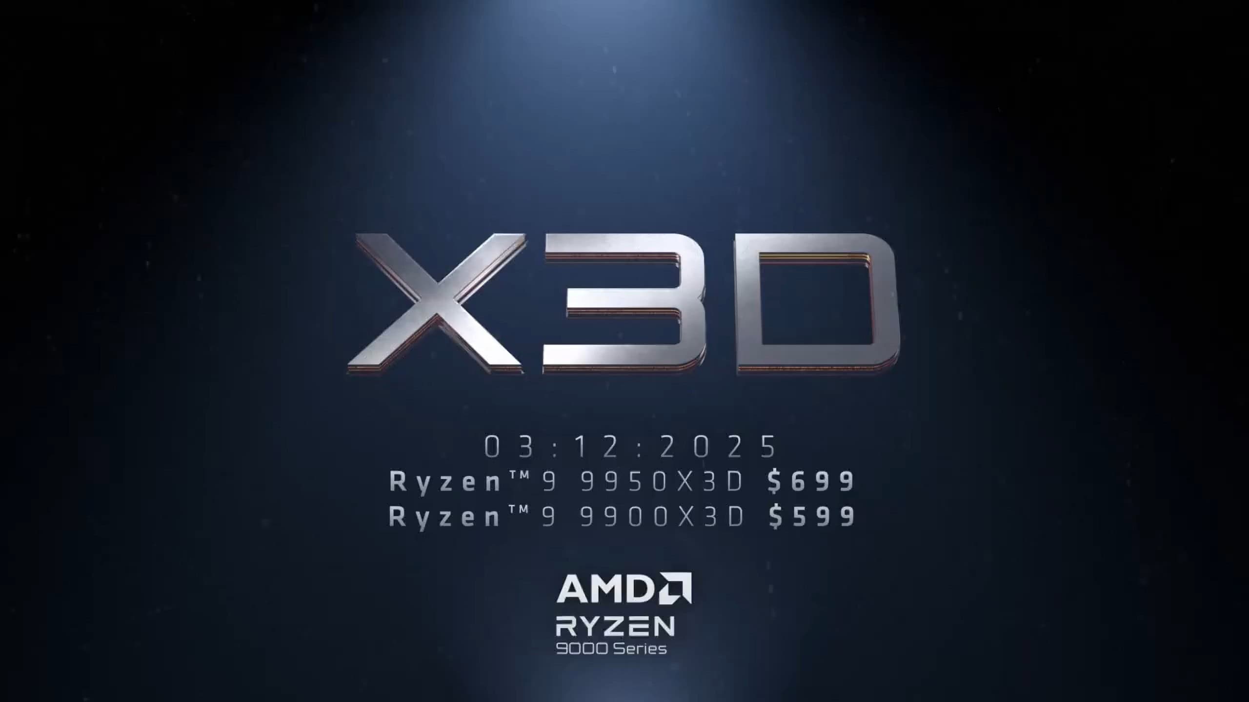 AMD、Ryzen 9 9950X3D/9900X3Dを3月12日発売と発表 – 価格は$699/$599