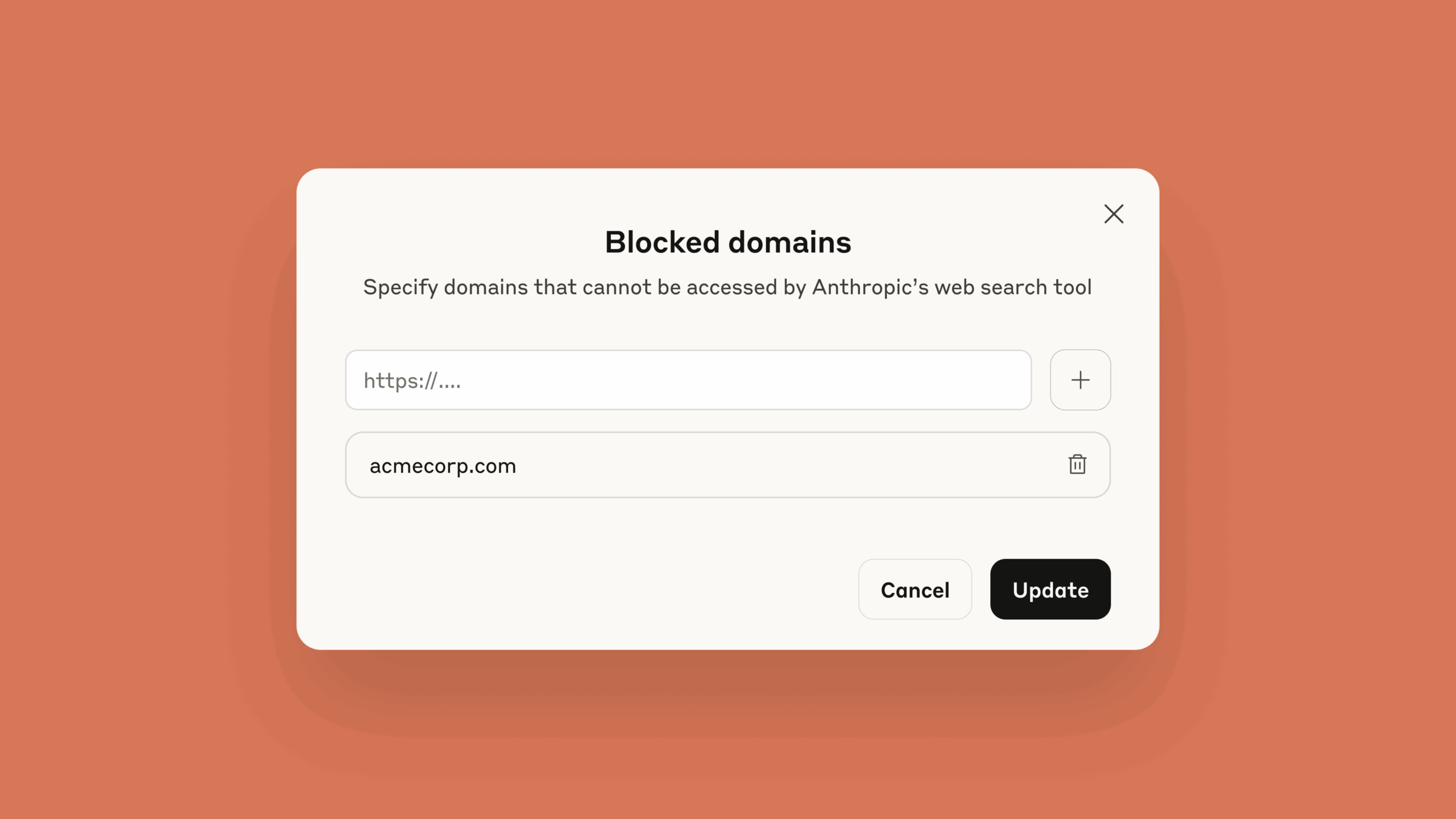 anthropic web search api blocked domain