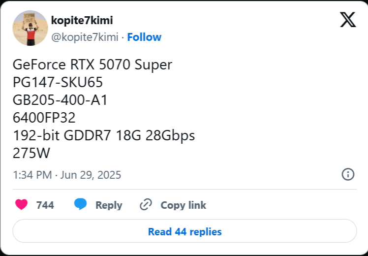 FireShot Capture 255 NVIDIA GeForce RTX 5070 SUPER GPU Specs Leak 6400 Cores 18 GB Mem wccftech.com