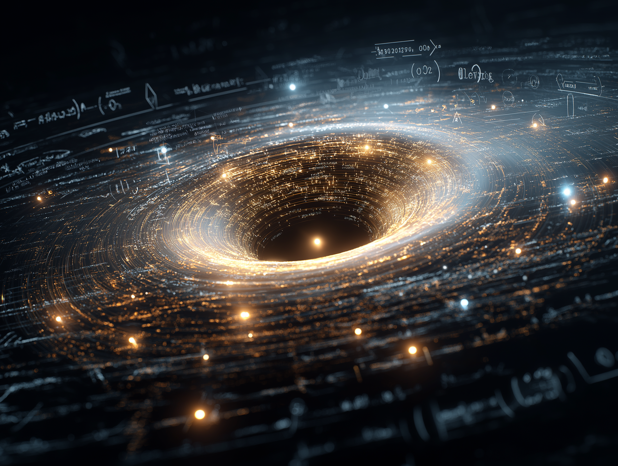a_massive_black_hole_bending_spacetime_with_intric