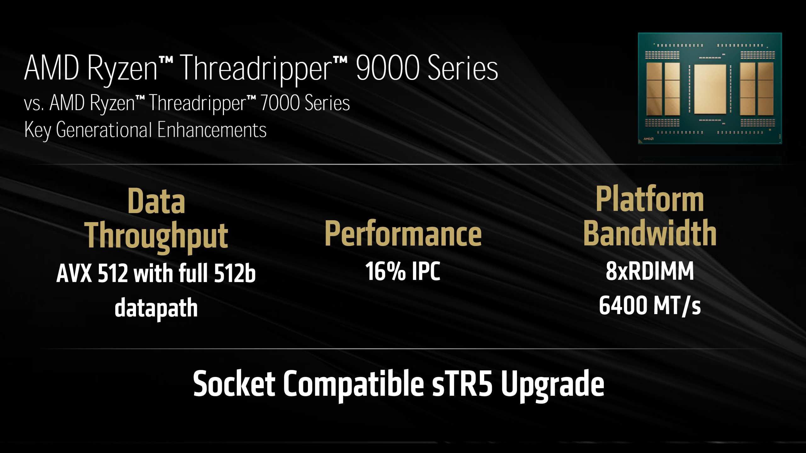 amd ryzen threadripper 9000 series key generational enhancements